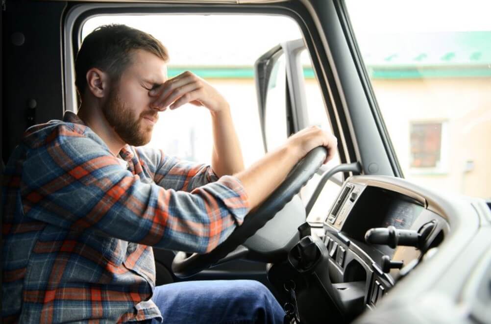 Semi Truck Driver Frustrated