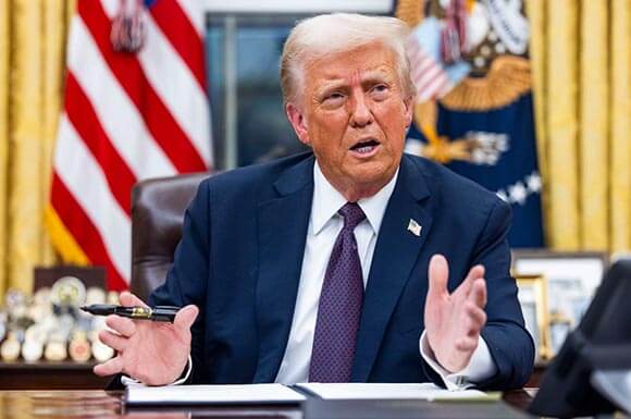 President Donald Trump imposing tariffs